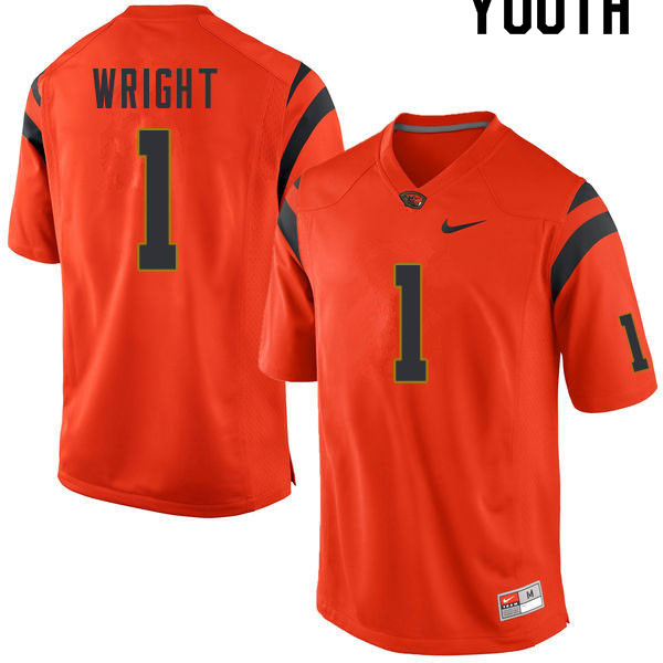 Youth #1 Rejzohn Wright Oregon State Beavers College Football Jerseys Sale-Orange - Click Image to Close